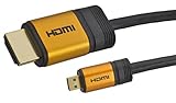 Aricona Micro HDMI auf HDMI Kabel - High End HDMI Kabel 3meter - HDMI 2.0/1.4a - Ultra HD, 4K, 3D, Full HD, 1080p, ARC, E