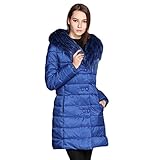 Damen Wintermantel Warme Damen Winter Jacke Lange Mäntel Daunenjacke für Damen Jacke Mantel Winter Outdoorjacke mit Kunstpelz-Kapuze (3XL)