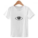 DIYthinker Jungen Schwarz Dekoration Vektor-Muster Eye Crew Hals Weißes T-Shirt Medium Mehrfarbig