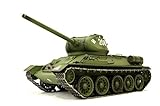 ES-TOYS RC Panzer Ferngesteuert mit Schussfunktion Russischer T-34/85 1:16 Heng Long -Rauch&Sound + 2,4Ghz - Pro Modell - Mit Metallgetriebe, Metallketten und Metallräder - V6.0