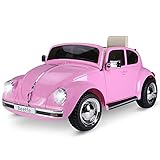 HOMCOM Kinderauto von Volkswagen Beetle Kinderfahrzeug Elektroauto mit MP3 Licht Musik Kunststoff Metall 108,5 x 63 x 51,5