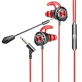 Auleset G16 Universal Wired Heavy Bass Gaming Kopfhörer mit Dual-Mikrofonen kompatibel mit iPhone und Android, PC Gaming, MP3 – Schwarz R
