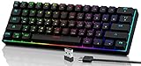 AQCTIM Mechanische Gaming Tastatur, Dynamische RGB-Hintergrundbeleuchtung,（Tri-Mode）Wired Type-C/Wireless 2.4G/Bluetooth 5.0/Gaming/Office, für /iOS/Android/Mac/PC, wiederaufladbarer Akku 3000