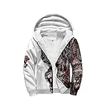 Lion Tattoo 3D Gedruckt Fleece Zipper Hoodies Herren Damen Winter Warm Plus Samt Jacke Cosplay Kostüme Casual Coat, 3, XL
