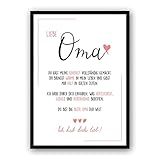 Zertify® - Poesi Dankesposter & Kunstdrucke: Oma | Geschenke für Oma Geburtstag | 21 x 30 cm OHNE RAHMEN