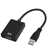 USB zu HDMI Adapter, USB 3.0 zu HDMI, HD 1080P Video Grafik Kabel Adapter Konverter für HDTV TV Audio Video Adapter für Windows 7/8/10 PC (Not Support Mac) (schwarz)