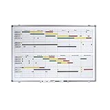 Smit Visual Jahresplaner - BxH 900 x 600 mm - mit Halbjahres- und 365-Tage-Einteilung - Infotafel Magnettafel Magnetwand Planungstafel Präsentationstafel Schreibtafel Tafel Wandtafel Whiteb