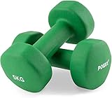 POWRX Fitness Neopren Hanteln 5KG Paar (2er Set) | rutschfeste Allzweck Kurzhanteln für Fitness, Training, Aerobic, Körper Gew