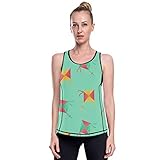 FANTAZIO Farbverblassendes Rhombus-Drachen-Muster, Workout-Kleidung, Netzstoff, Yoga-Oberteil, Fitnessstudio, Laufshirt, Tank Top Gr. X-Large, 1