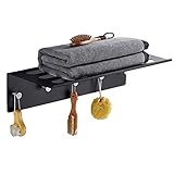 Guomipai Handtuchbarschienen mit Haken Space Aluminium Badezimmer Handtuchhalter Lagerung Hardware Anhänger Wandmontierter Küchenregal Handtuchhalter Badezimmer Lagerung Handtuchhalter 1 S