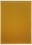 ondeco Plissee ohne Bohren viele Farben mit Klemmträger, Sonnenschutz für Fenster innen, lichtschutz und Blickdicht, Faltrollo Sichtschutz für Tür Gold-Ocker 60x130