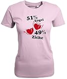 Jayess 51% Engel - 49% ZICKE- Rosa - Women T-Shirt by Gr. XXL