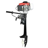 NICCOO Kraftvoller Außenbordmotor, 4 Takt 4 PS Bootsmotor Außenborder, Kurzer Schaft Outboard Motor, 57 CC Benzinmotor Aussenbordmotor für Schlauchboot Fischerboot Paddelboot Gummiboot Ponton Ang