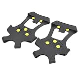 Keenso Schuh Schneespitzen, 1 Paar Universal 10 Zähne Anti-Rutsch-Eisklampe Schuhgriffe Spikes Klampen Steigeisen zum Wandern Klettern(XL:43-45)