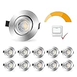 Einbauleuchten Dimmbar SCHIELE Einbaustrahler Led Inkl. 10 x 7W LED Modul 700lm Ersatz für 60W Halogen 2800K Warmweißes Deckenspots LED Spots 230