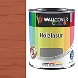 WALLCOVER Colors Holzlasur aussen braun 750 ml 4D Lasur Holz Holzschutz Wetterschutz 3 Jahre Schutz geruchsarm Premium Q