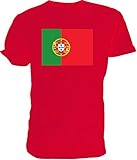 T-Shirt mit Portugal-Flagge., Rot - rot - Größe: Xlarg