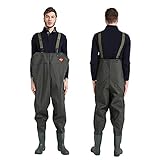 Angeln Strampler Jagd Wating Hose wasserdichte Anzug Jumpsuits Brustwaterne Overalls Oversize Hose Gummimaterial (Color : C, Size : 40)