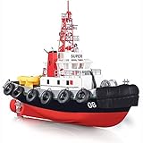 SYLYCS Wasserspray Feuerwehrboot 2,4G Fernbedienung Boot Aufladen RC Yacht Drahtloses RC-Schiff Hochgeschwindigkeits-RC-Schiff Feuerrettungsboot Outdoor-Wasserspielzeug Kindergeschenk