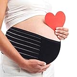 AIWITHPM Bauchband Schwangerschaft Stützgürtel - Bauchgurt für Schwangere - Schwangerschaftsgürtel stützt Taille Becken und Rücken - verstellbar - atmungsaktiv - Einheitsgröß