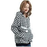 Overdose Damen Kapuzenpullover Herbst/Winter Hoodie Fleece Lose Haustier Tops Pullover Große Blusen Tasche T-Shirts Kariertes Oberteile Sw