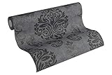 A.S. Création Vliestapete Memory Tapete neo barock glamourös klassisch 10,05 m x 0,53 m grau metallic schwarz Made in Germany 953723 95372-3