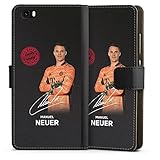 DeinDesign Klapphülle kompatibel mit Huawei P8 lite (2015-2016) Handyhülle aus Kunst Leder schwarz Flip Case FC Bayern München Manuel Neuer Offizielles Lizenzproduk