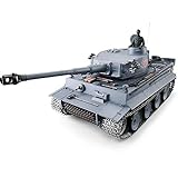 Heng Long 15CH 1/16 German Tiger I Ferngesteuerter Panzer, 2,4 GHz Heavy Tracked Main Battle RC Panzer, der Airsoft schießt, für Kinder im Alter von 10, 11, 12–16 J