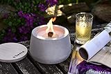 Beske-Betonfeuer mit 'Dauerdocht' | Durchmesser 14cm mit Bauch | Wiederbefüllbare Gartenfackel | 'Unendliche' Brenndauer durch Kerzenwachs-Recycling | Tischfeuer Fackel Kerze O