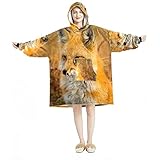 Oversized Hoodie Blanket Sweatshirt, Sherpa Flanell tragbare Decke Hoodies mit Tasche für Erwachsene Herren Damen Grau Holz Hintergrund, Mehrfarbig 10, Einheitsgröße Große Größ