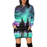 Damen Sweatshirts Lange Pullover Kleid Winter Herbst Pulli Kleid Mode Langarmshirt Basic T Shirt Kleid Langarm Oberteile Tops Body