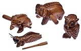 LOGOPLAY 4 Klangtiere im Set ( Frosch, Schwein, Grille, Eule) - Klang Tiere - Musik Tiere - Musik-/Percussion-Instrumente aus H