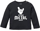 MoonWorks® Baby Langarmshirt Babyshirt My First Metal Shirt Hardrock Heavy Metal Jungen Mädchen Shirt schwarz 56/62 (1-3 Monate)