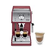 De'Longhi Active Espresso Siebträger ECP 33.21.R – professionelle Esspressomaschine mit Aluminium-Finish, inkl. traditioneller Milchschaumdüse, Tassenwärmer & Heißwasserfunktion,