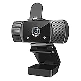 Mogzank Webcam mit Mikrofon HD 1080P Stativ 110 ° Weit Winkel Plug und für Video Anrufe O