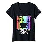 Damen Buchhalter Kaffee Buchhaltung Buchhalterin Finanzen Bilanz T-Shirt mit V