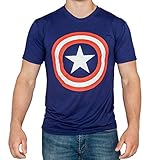 Captain America Shield Navy Performance T-Shirt (Adult XXXL)