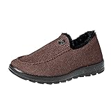BAOFUA Stiefel Herren Herbst und Winter Warme Stiefeletten Outdoor rutschfeste Ankle Boots Round Toe Kurze Stiefel Leichtgewicht Schneestiefel Mode Baumwollschuhe F