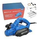 Handhobel Power Elektrohobel Elektrischer Holzhobel 180000 U/min 650 W Hobelmaschine Parallelanschlag Dickenhobel für DIY Holzbearbeitung (82 mm Hobelbreite, bis 3 mm Spantiefe, Alu-Fußplatte)