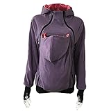 PYTRMHI Damen Kapuzenpullover Für Schwangere Mit Känguru Hoodie Reißverschluss Tragejacke Für Mama Und Baby,C,M
