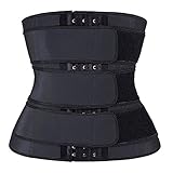 LIUJIU Damen Waist Trainer Gürtel Korsett Bauch Weg Body Shaper Corsage Taillenformer Bauchweggürtel für Gewichtsverlust,Schwarz,XL