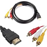 R43 HDMI Cinch Kabel Videokabel HDMI Stecker auf 3RCA Stecker RGB HDMI Kabel Audio Video AV TV, HDMI RGB Kabel 150