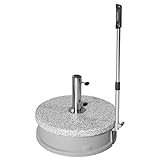 Doppler Rollsockel Easy Move ca. 30 kg - Granitsockel - Für Sonnenschirme bis 250 cm - Mit 4 Rollen und Zugstange - Für eine einfache Handhabung