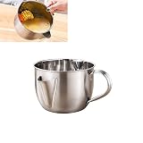 Paigu Fettabscheider Aus Edelstahl, Öl Fettabscheider, Fettabscheider-Sieb, Fettabscheider, Fetttrennkanne, Suppe Sieb Tasse, Soßentrenner, Suppentrenner, Ölsieb, für Kochen Kü