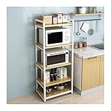 hongbanlemp Küchenregal stehend Küchenmikrowellenständer Boden Lagergestell Kühlschrank Slot Lagerregal Pot Rack Trümmer Sundries Rack 5 Tier Küchenregal (Color : White)