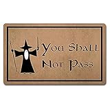 RQJOPE 3D gedruckte Fußmatte Teppich You Shall Not Pass - Gewebte Außenmatte Design-Fußmatte für Eingangstür Lustige vordere Innen-Teppich-Matte rutschfeste Fußmatte Haus Dekoration Geschenk-60x90