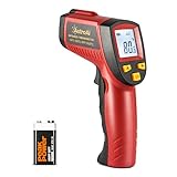 AstroAI Digital Laser Infrarot Thermometer, Berührungslos Temperaturmessgerät IR Pyrometer LCD Beleuchtung Temperaturmesser -50°C bis +550°C, Rot und Schw