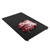 Verdicken Auftauplatte mit Ständer, Bis zu 10x Schnelle Auftaubrett, Aluminium Tablett für Fleisch Auftauen, Auftauplatten Größe 30*20cm (Größe M)