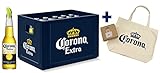 Corona Extra Kasten & Taschenzugabe - 20 Flaschen internationales Premium Lagerbier mit Original Corona Tragetasche, Geschenkpack, MEHRWEG Lager Bier Helles (20 x 0.355 l)