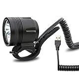 USB Helmlampe Stirnlampe Sport und Freizeitlampe mit 950 Lumen | 4 Leuchtmodi | kann mit allen 5V Powerbanks mit einem Output von 2A betrieben w